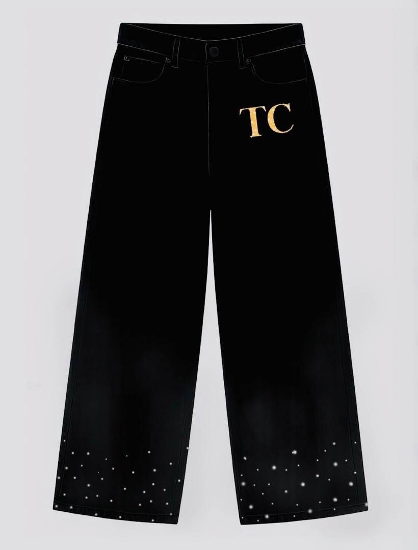 Taurus TC Embellished Wide-Leg Denim Pants