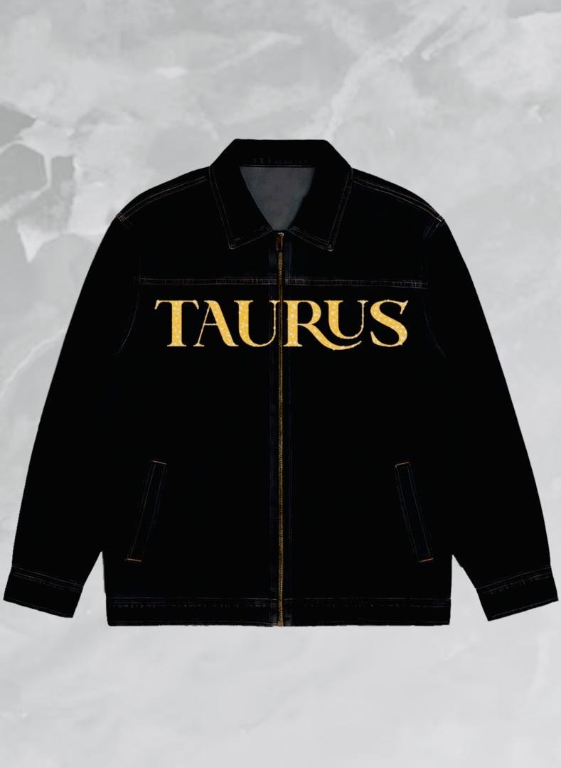 Taurus Gold Embellished Denim Jacket