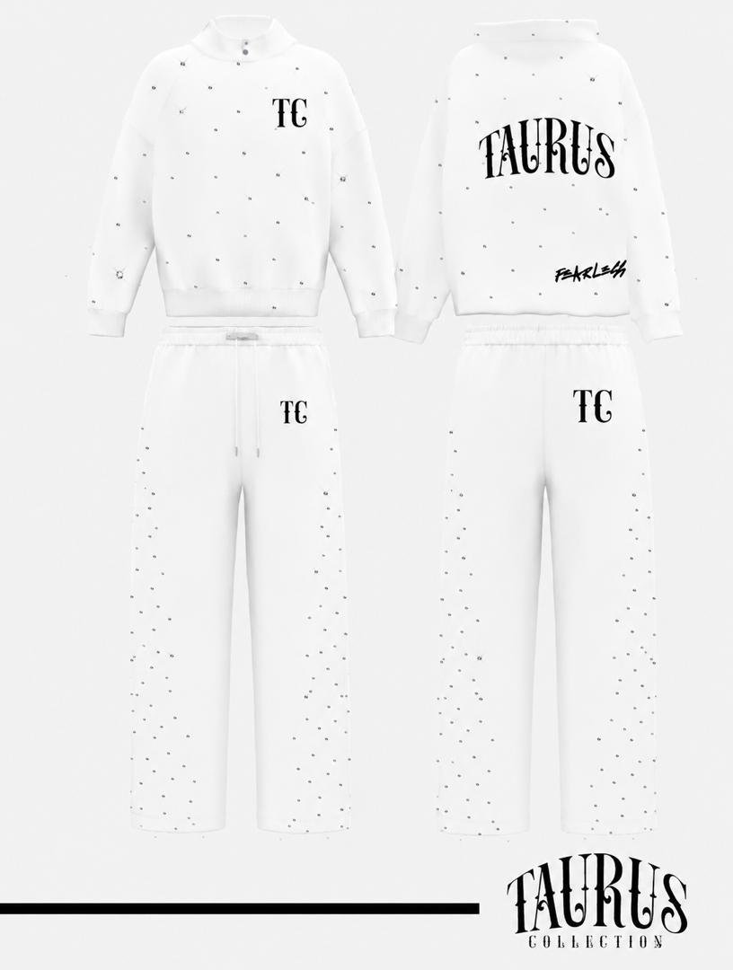 Taurus Fearless Diamond Tracksuit – White Edition view 1